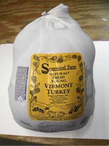 A natural fresh young turkey from Stonewood Farm in Orwell, Vermont.