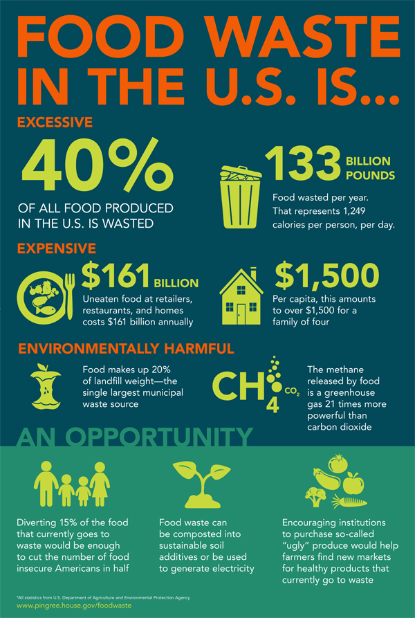 Food waste by the numbers, courtesy of Representative Pingree's website.