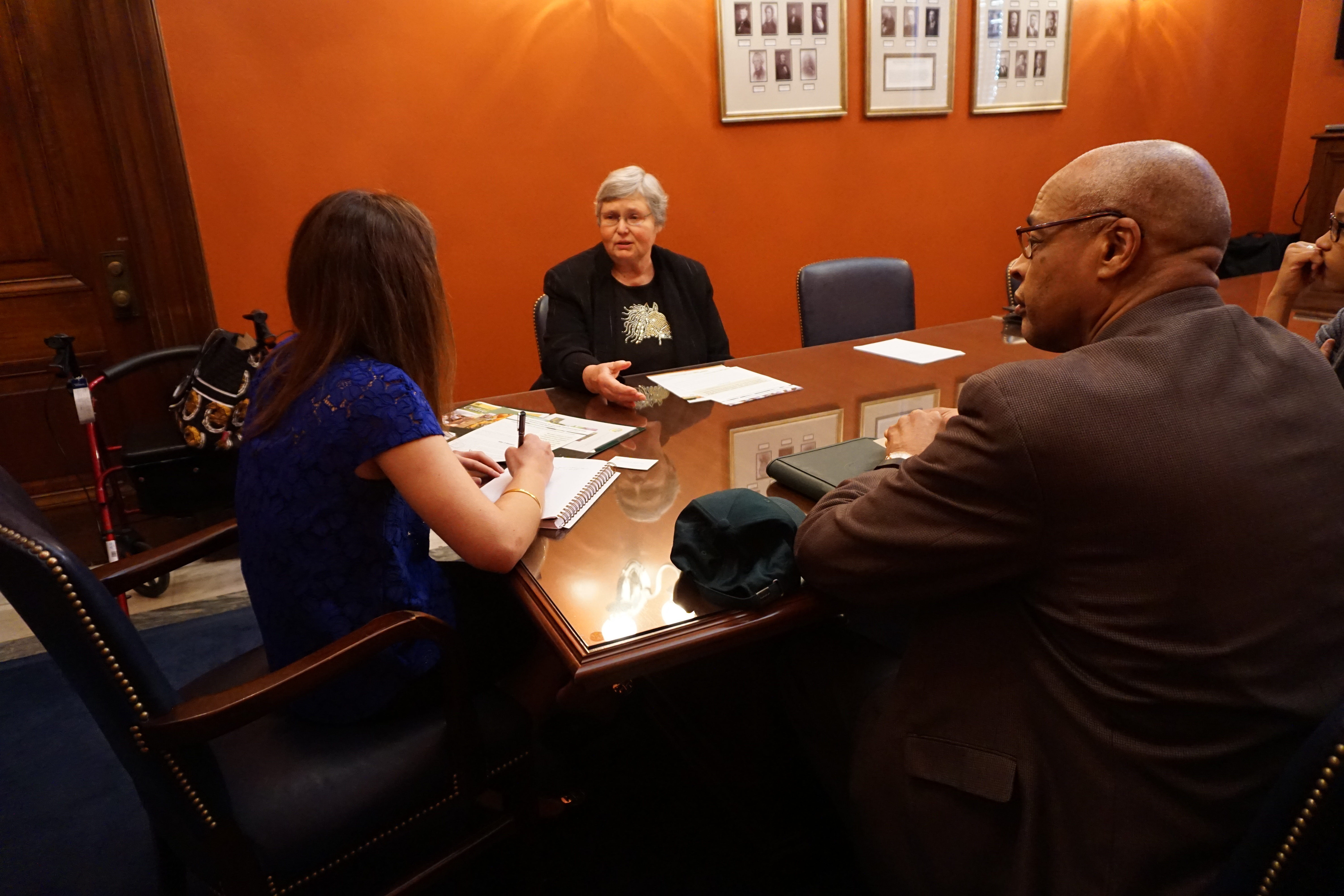 Marion Simon and Louie Rivers meet with staff from Senator Mitch McConnell's office. Photo Credit - NSAC