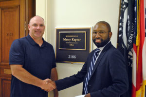 Eric delivering his petition to Senator Kaptur's office, who oppose the GIPSA rider.