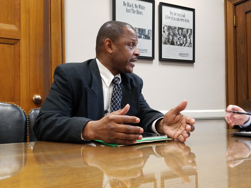 Mississippi farmer Melvin Russell talks with his Senator's office about the importance of the Section 2501 Program. Photo credit: Reana Kovalcik, 2018.