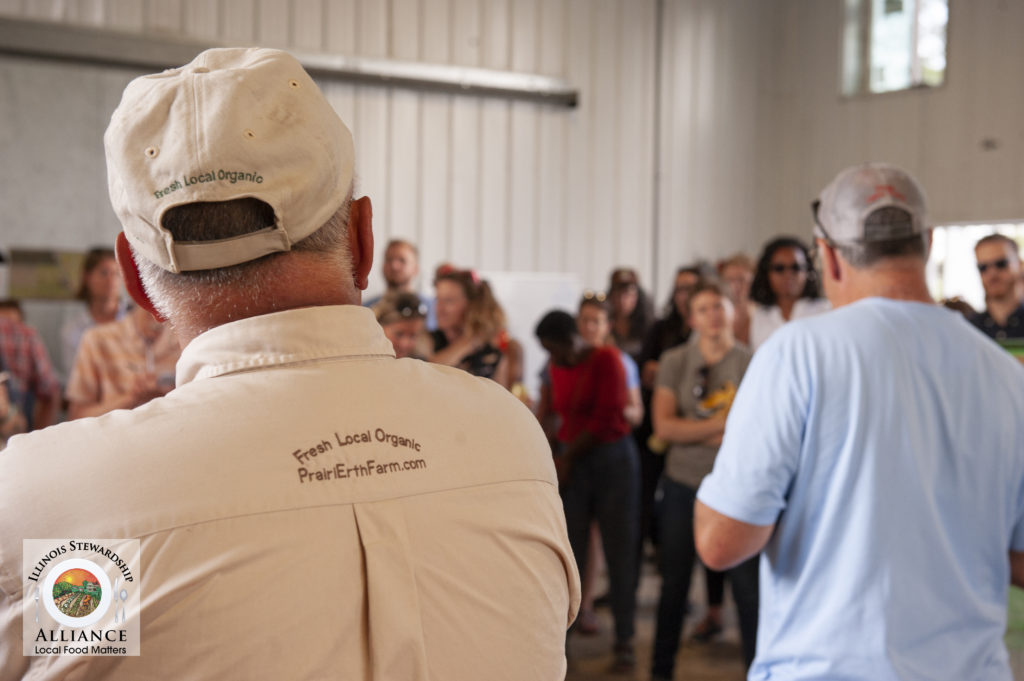 Owner/operator Dave Bishop of PrairiErth Farm brought several speakers to education NSAC members on the partnerships and operations of his farm business. Photo credit: Piero Taico.